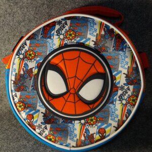 Spider‑Man Round Insulated Lunch Bag Zippered Handle NEW No Tag Missing Strap